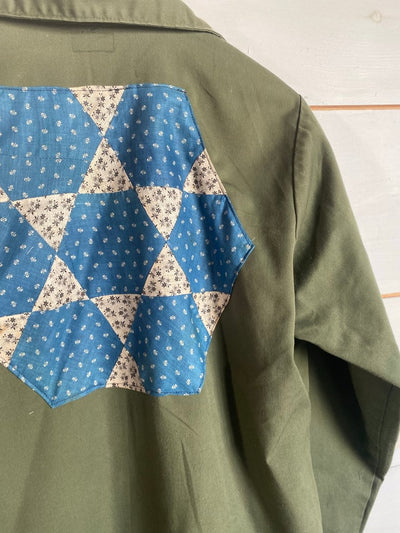 Quilt Patch - Vintage Military Shirt - Diamonds & Rust