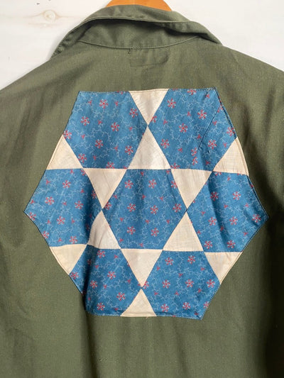 Quilt Patch - Vintage Military Shirt - Diamonds & Rust