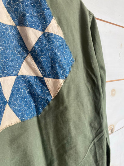 Quilt Patch - Vintage Military Shirt - Diamonds & Rust
