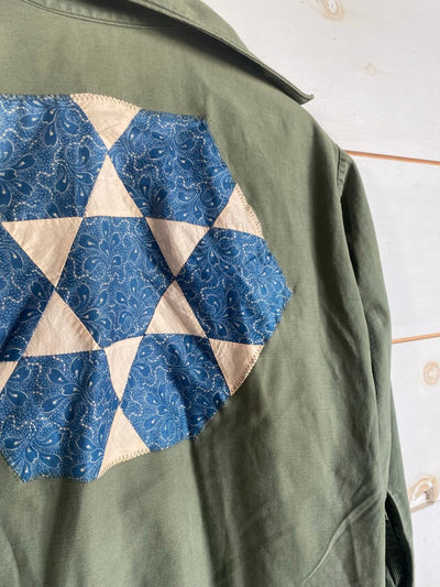 Quilt Patch - Vintage Military Shirt - Diamonds & Rust