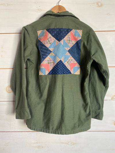 Quilt Patch - Vintage Military Shirt - Diamonds & Rust