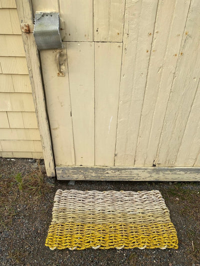 Recycled Lobster Rope Door Mat - Diamonds & Rust