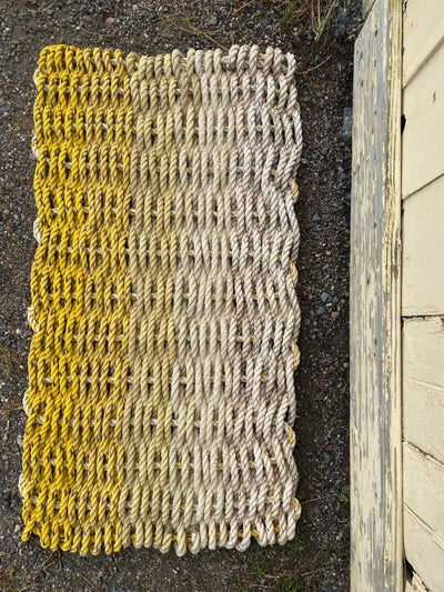 Recycled Lobster Rope Door Mat - Diamonds & Rust