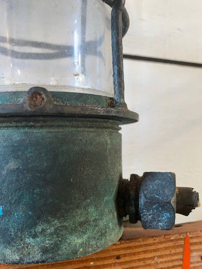 Salvaged Maritime Ceiling Light - Diamonds & Rust