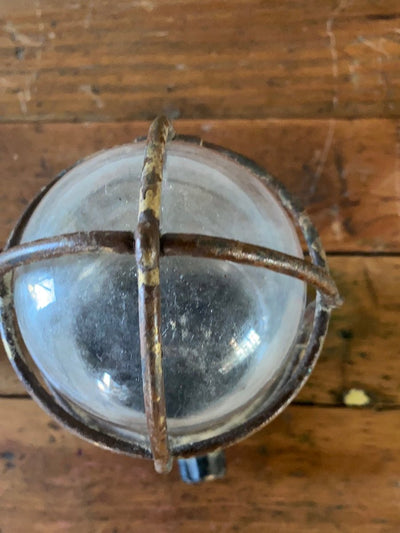 Salvaged Maritime Ceiling Light - Diamonds & Rust