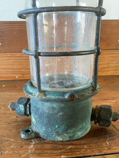 Salvaged Maritime Ceiling Light - Diamonds & Rust