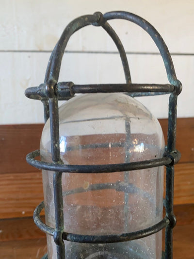 Salvaged Maritime Ceiling Light - Diamonds & Rust