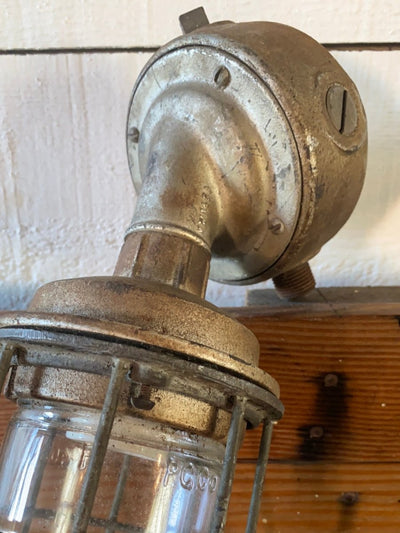 Salvaged Maritime Hallway Light - Diamonds & Rust