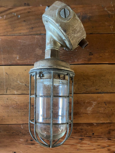 Salvaged Maritime Hallway Light - Diamonds & Rust