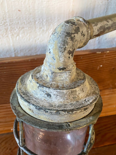 Salvaged Maritime Hallway Light - Diamonds & Rust