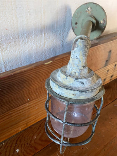 Salvaged Maritime Hallway Light - Diamonds & Rust
