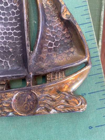 Small Brass Sailboat - Diamonds & Rust