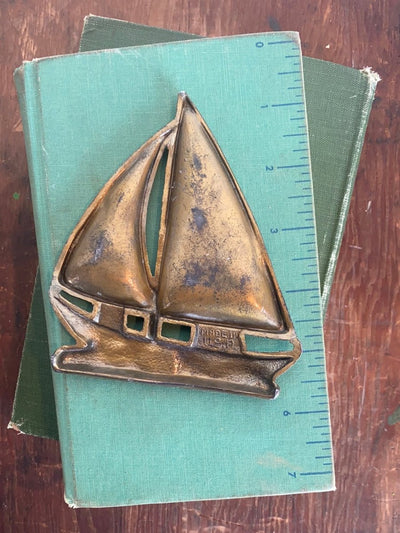 Small Brass Sailboat - Diamonds & Rust