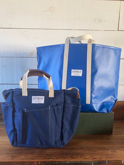 Steele Canvas Medium Tote - Marine Blue - Diamonds & Rust