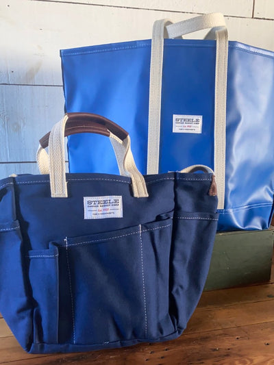 Steele Canvas Medium Tote - Marine Blue - Diamonds & Rust