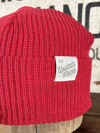Upcycyled Cotton Watchcap - Cherry Red - Diamonds & Rust