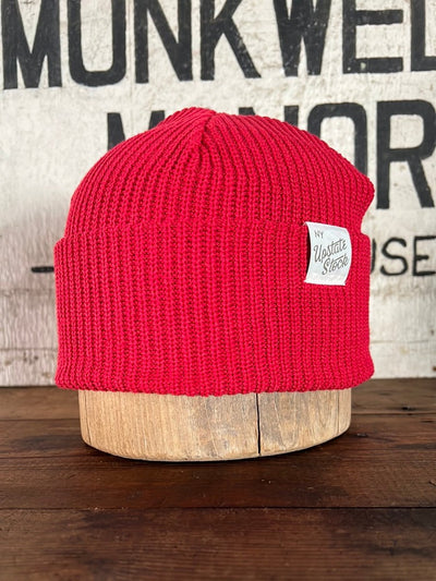 Upcycyled Cotton Watchcap - Cherry Red - Diamonds & Rust