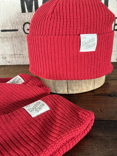 Upcycyled Cotton Watchcap - Cherry Red - Diamonds & Rust