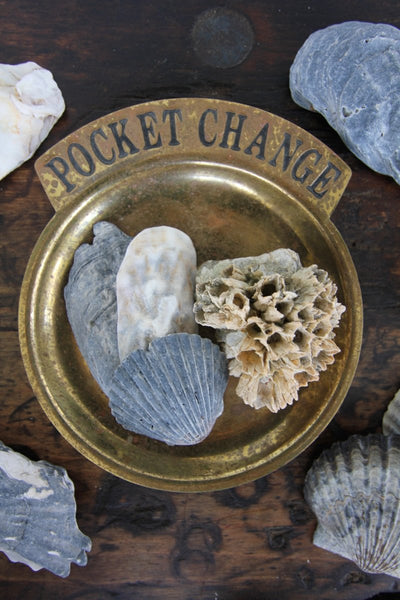 Vintage Brass Pocket Change Holder - Diamonds & Rust