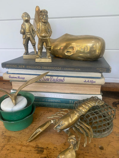 Vintage Brass Seagull Paperweight - Diamonds & Rust