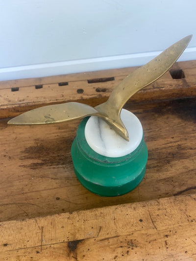 Vintage Brass Seagull Paperweight - Diamonds & Rust