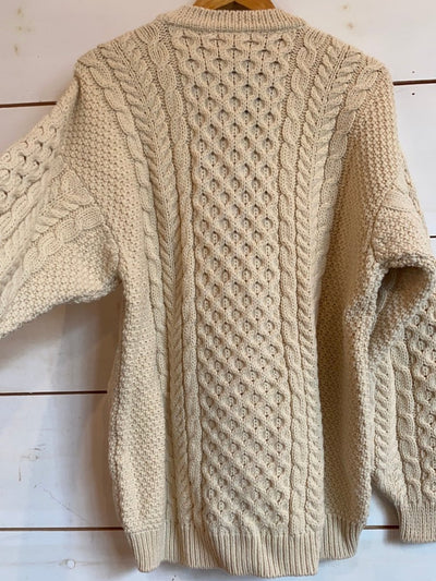 Vintage Dead Stock Irish Knit Cardigan - Diamonds & Rust