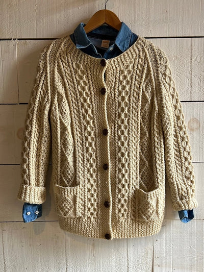 Vintage Fishermen's Cardigan Sweater - Diamonds & Rust