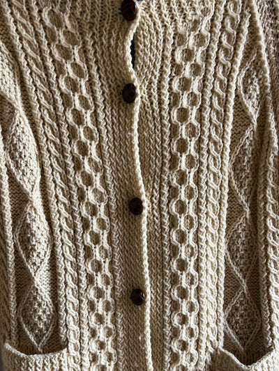 Vintage Fishermen's Cardigan Sweater - Diamonds & Rust
