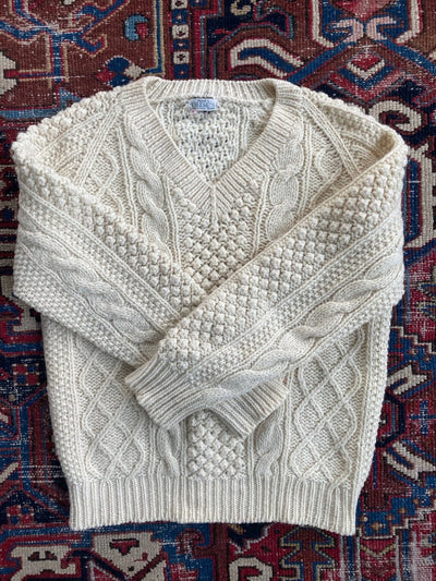 Vintage Fishermen's Sweater - Diamonds & Rust