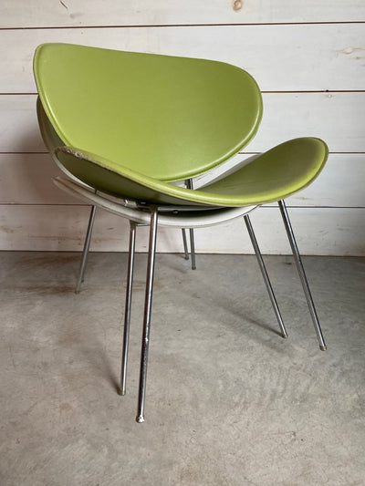 Vintage Leather Clamshell Chair - Avocado - Diamonds & Rust