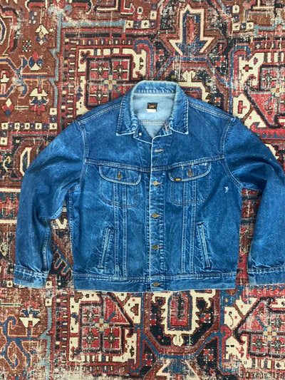 Vintage LEE Denim Jacket - 48 Large - Diamonds & Rust