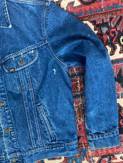 Vintage LEE Denim Jacket - 48 Large - Diamonds & Rust