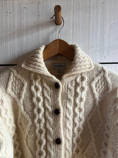 Vintage LL Bean Wool Cardigan Sweater - Diamonds & Rust