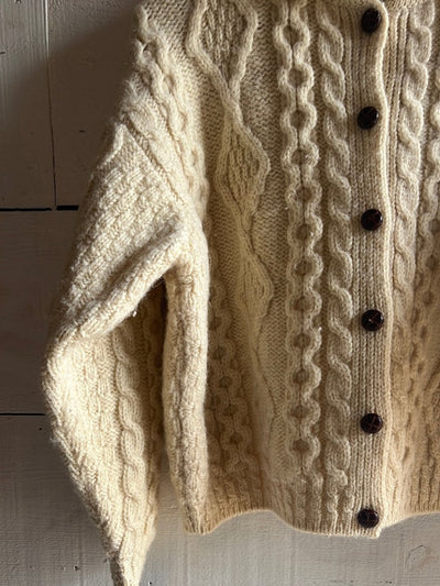 Vintage LL Bean Wool Cardigan Sweater - Diamonds & Rust