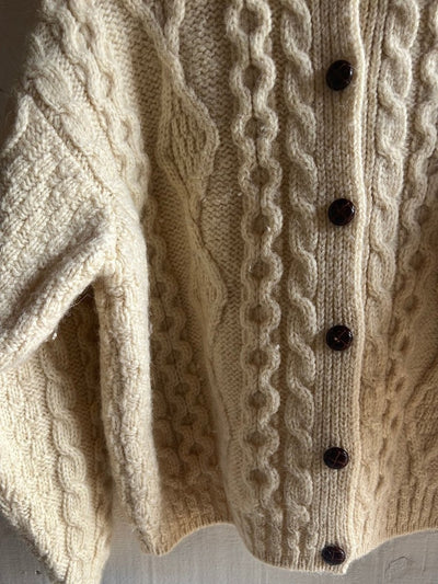 Vintage LL Bean Wool Cardigan Sweater - Diamonds & Rust
