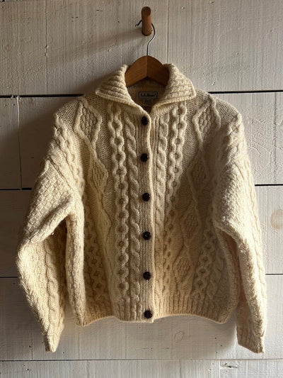 Vintage LL Bean Wool Cardigan Sweater - Diamonds & Rust