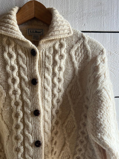 Vintage LL Bean Wool Cardigan Sweater - Diamonds & Rust