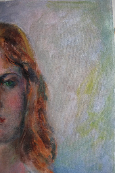 Vintage Portrait Painting - Diamonds & Rust