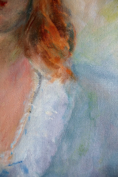 Vintage Portrait Painting - Diamonds & Rust
