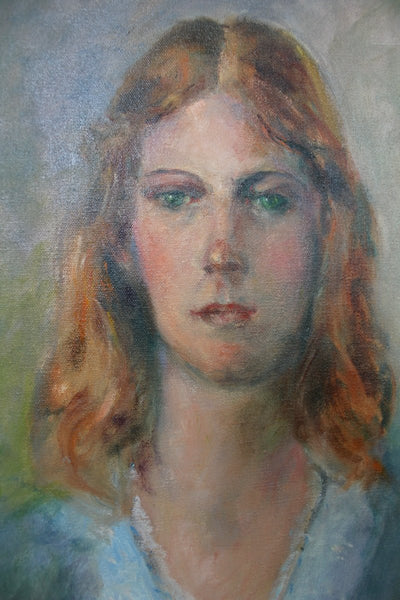 Vintage Portrait Painting - Diamonds & Rust