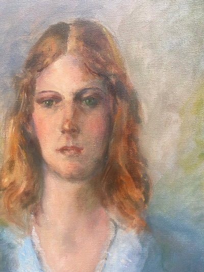 Vintage Portrait Painting - Diamonds & Rust