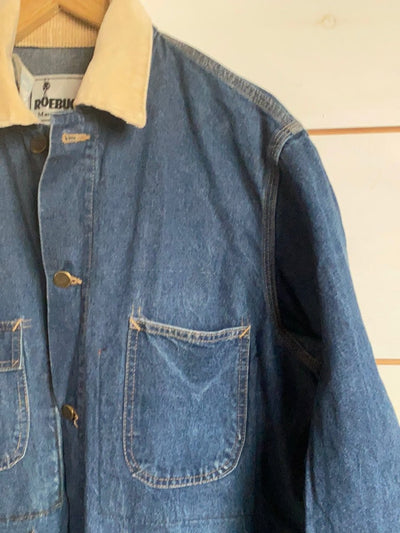 Vintage Roebucks Denim Chore Coat - Diamonds & Rust