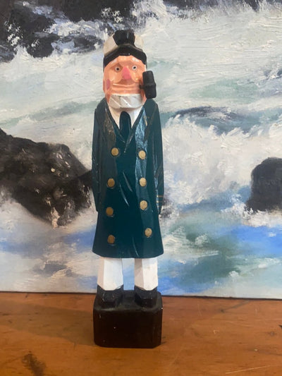 Vintage Wooden Fisherman - Blue Coat - Diamonds & Rust