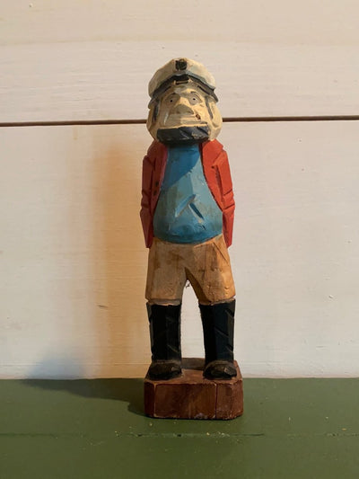 Vintage Wooden Fisherman - Orange Coat - Diamonds & Rust