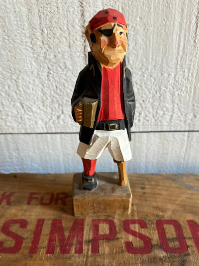Vintage Wooden Fisherman - Red Shirt - Diamonds & Rust