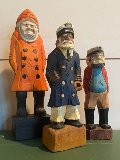 Vintage Wooden Sea Captain - Blue Coat - Diamonds & Rust