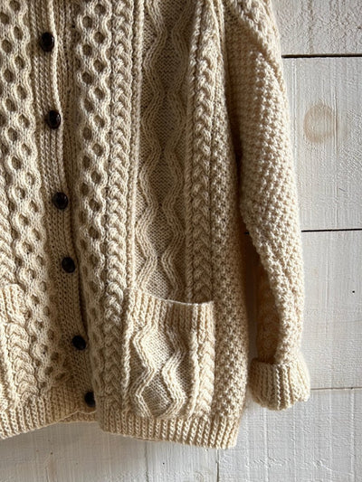 Vintage Wool Fishermen's Sweater - Diamonds & Rust