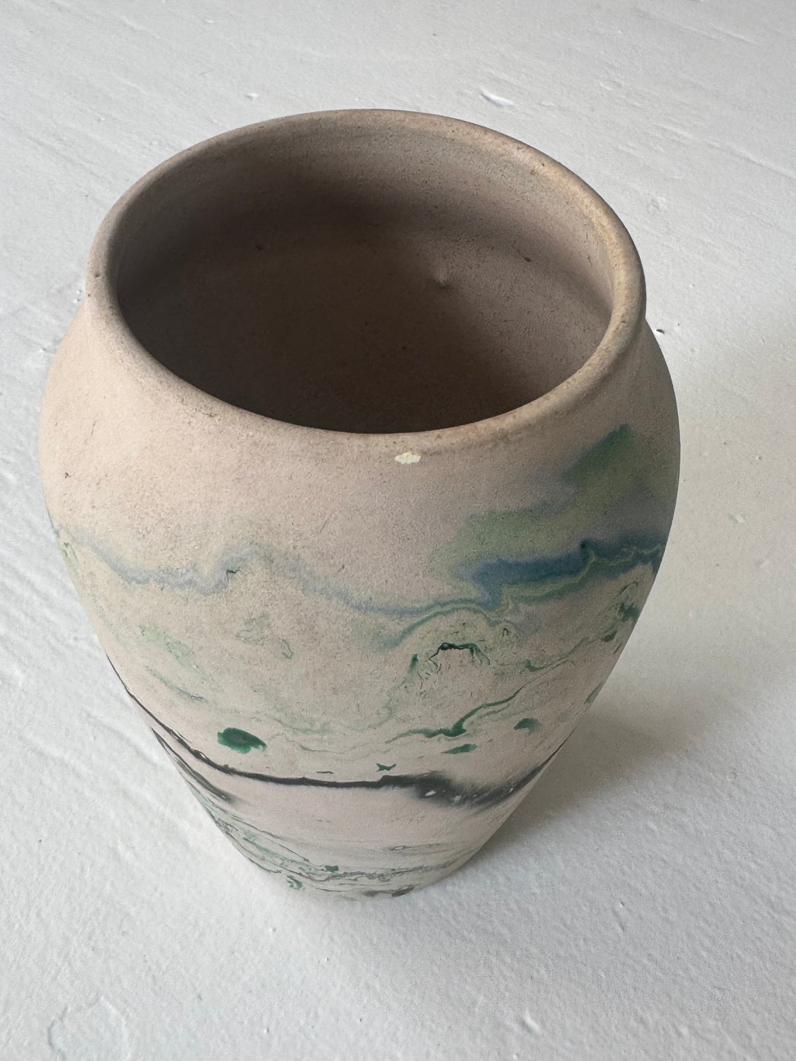 Vintage Nemadji Pottery - Green + Blue