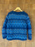 Vintage Hand Knit Wool Sweater - Blue