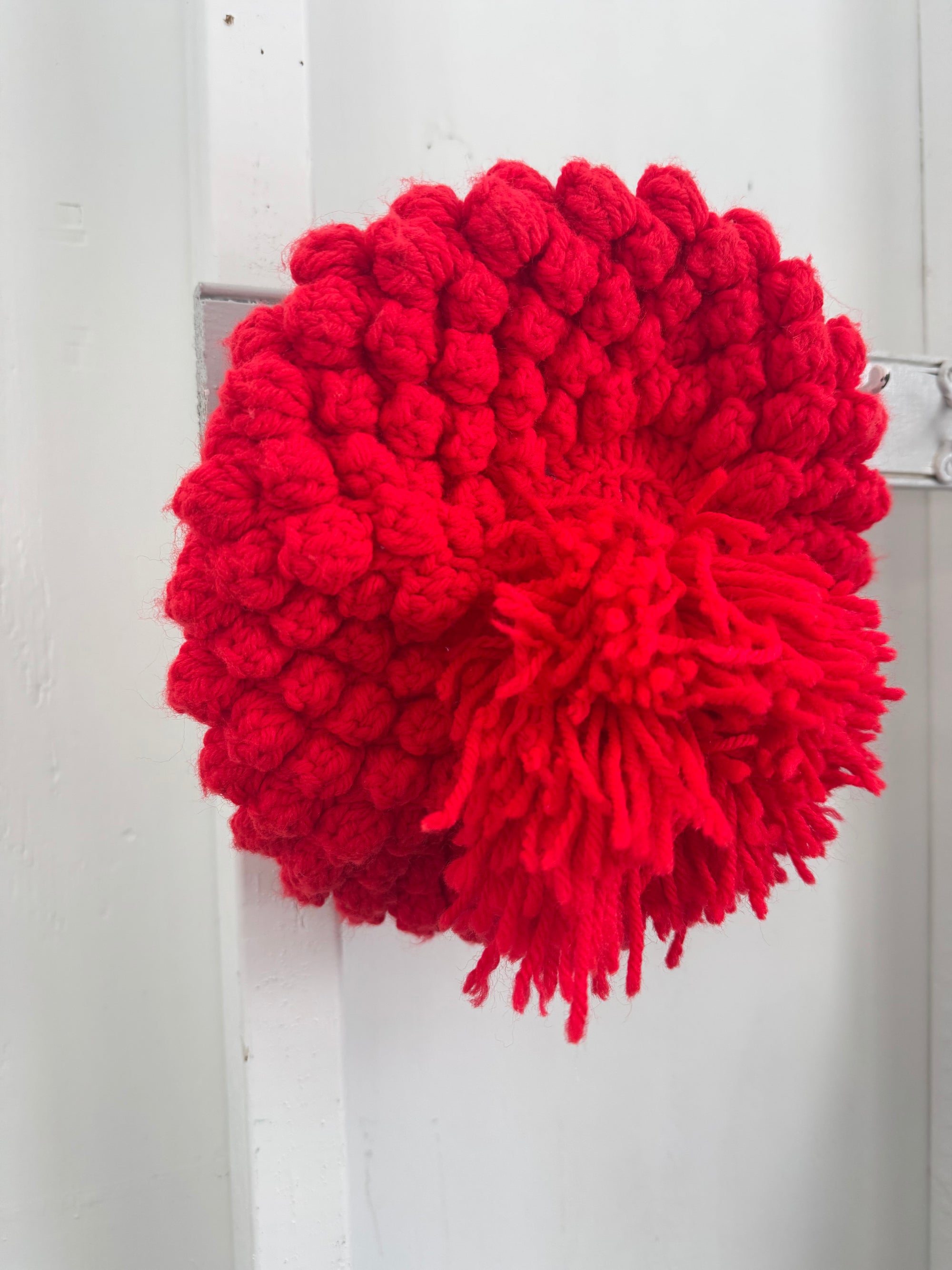 Vintage Crochet Pom Pom Baret